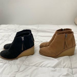 Toms Wedge Booties Size 6